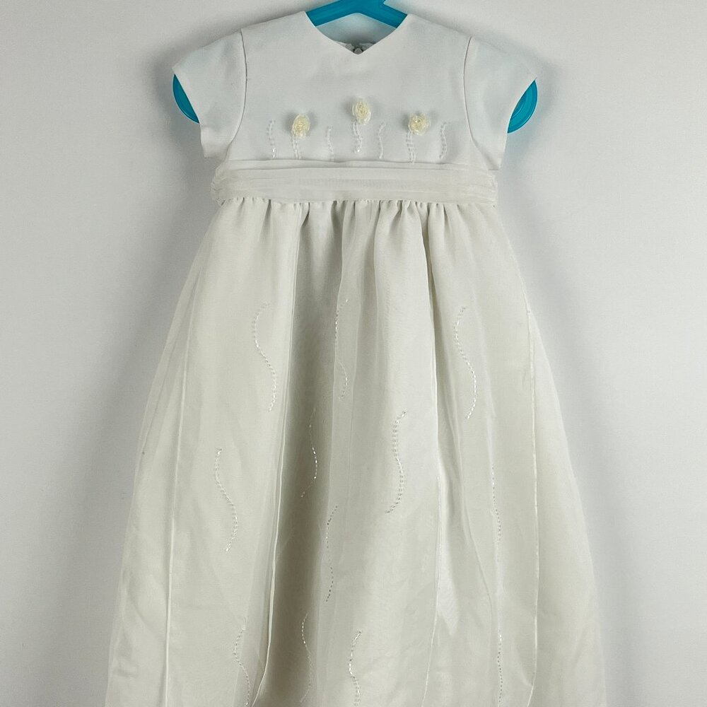 Sarah Louise Baby Formal Dress Size 6 Mths White Fit Flare Polyester Nylon